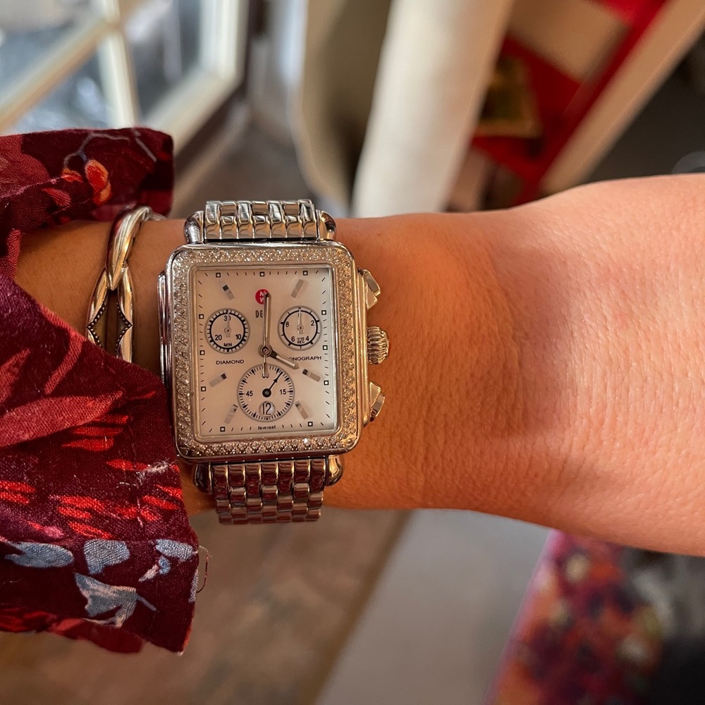 Michele deco watch with diamonds